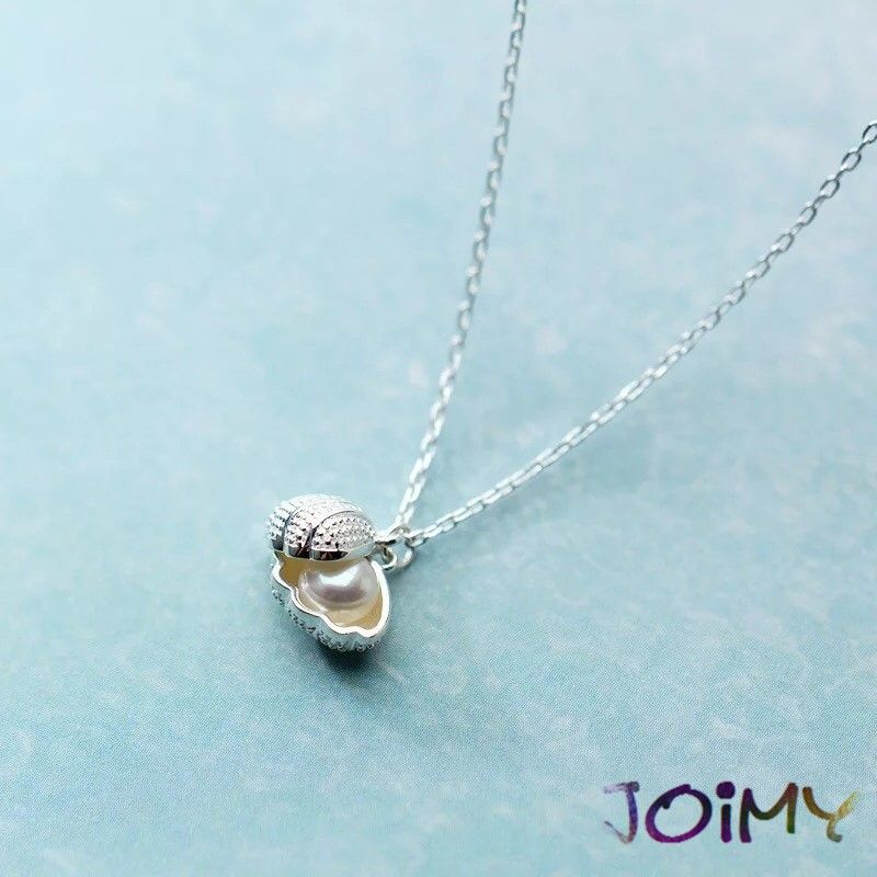 珍珠貝殼純銀項鍊 耳環  組合 限量 耀眼 優雅 獨特 獨家 氣質 女神  仙女 生日禮物 情人節 聖誕禮物 JOIMY